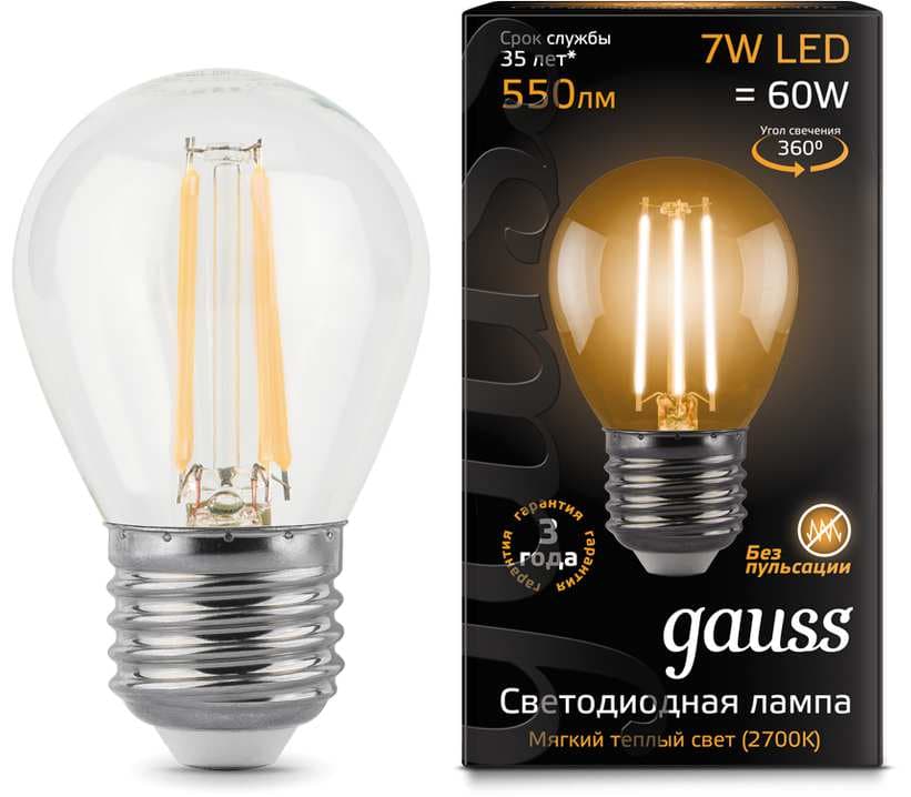 Лампа LED Filament Globe E27 7W 2700K 105802107